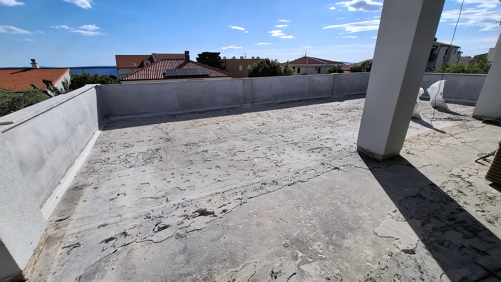Hidroizolacija terase PVC membranom — priprema betonske podloge